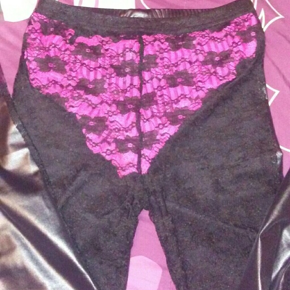 Sz med/lg stretchy lace silky leggings - Picture 5 of 8